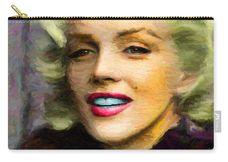Marilyn Monroe Zip Pouch featuring the digital art Marilyn Monroe by Caito Junqueira