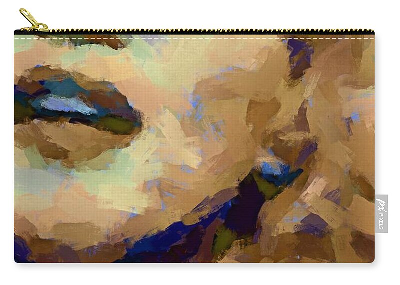 Digital Art Zip Pouch featuring the painting Marilyn Monroe in Yellow by Dragica Micki Fortuna