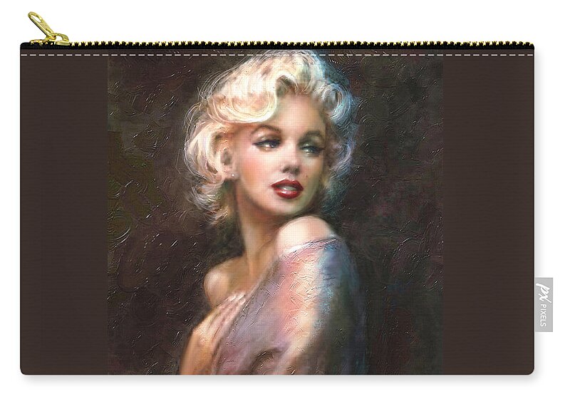 Marilyn Zip Pouch featuring the painting Marilyn romantic WW 1 by Theo Danella