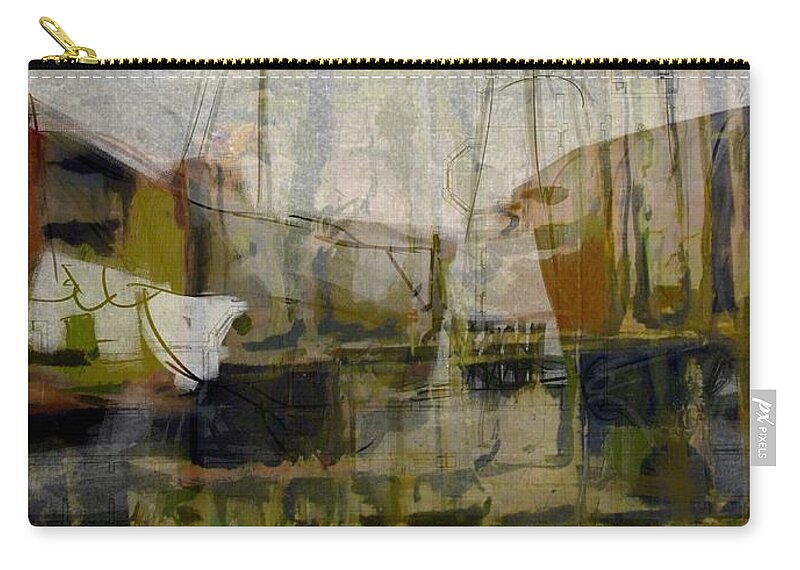 Abstract Zip Pouch featuring the digital art Marina Shapes II by Jim Vance
