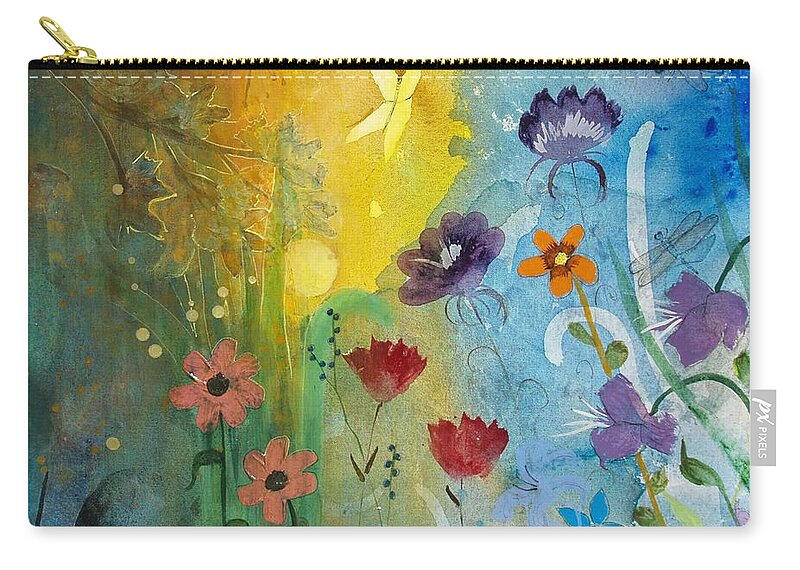 Mariposa Zip Pouch featuring the painting Mariposa by Robin Pedrero