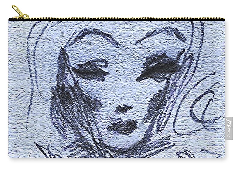 Marlene Zip Pouch featuring the mixed media Marlene by Hartmut Jager