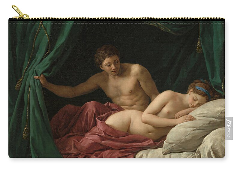 French Artist Zip Pouch featuring the painting Mars and Venus by Louis-Jean-Francois Lagrenee