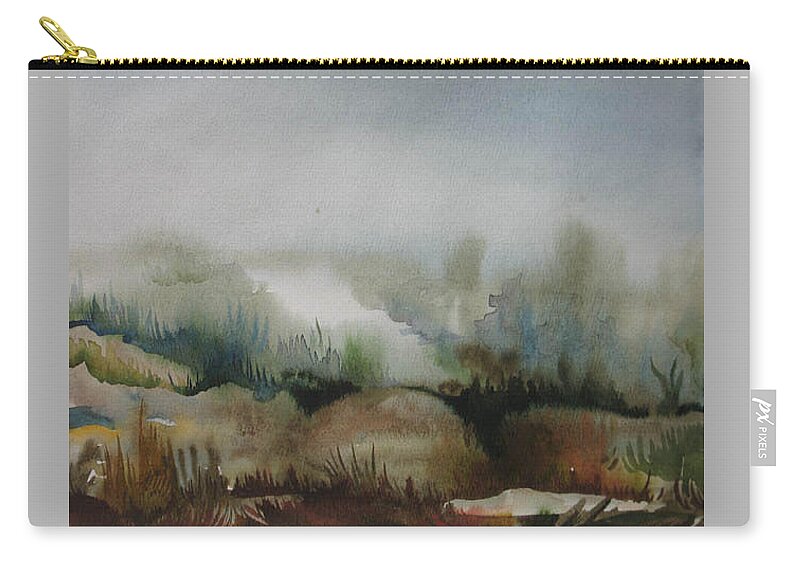 Marsh Zip Pouch featuring the painting Marsh by Anna Duyunova