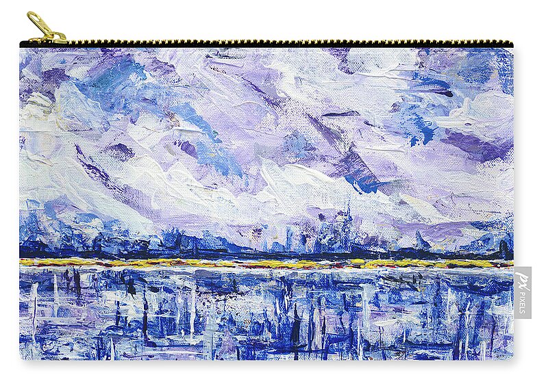 Marsh Zip Pouch featuring the painting Marsh Madness by Kathryn Riley Parker