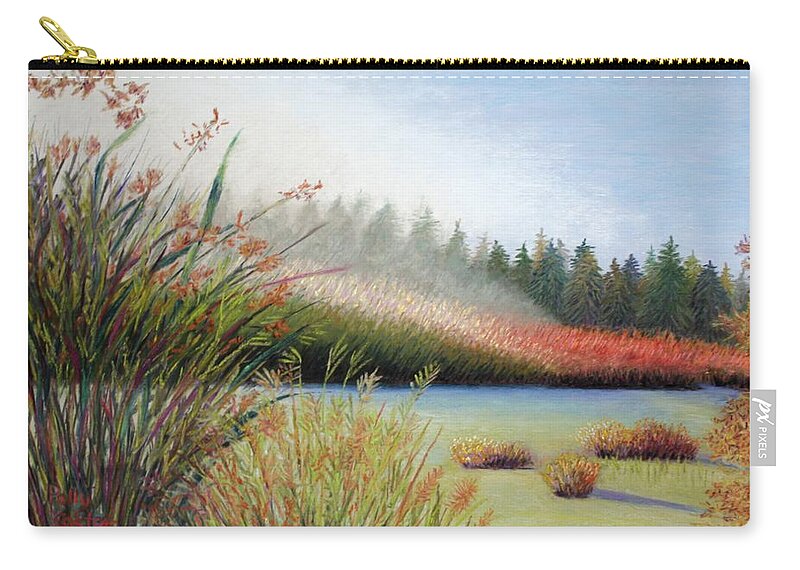  Zip Pouch featuring the painting Marsh Morning by Polly Castor
