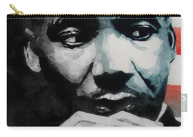 Mlk Zip Pouch featuring the painting Martin Luther King Jr- I Have A Dream by Paul Lovering