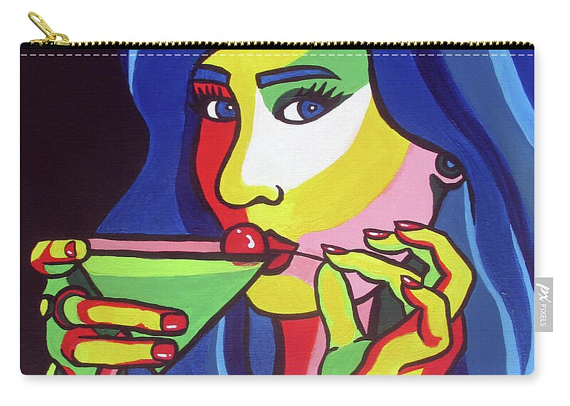 Martini Zip Pouch featuring the painting Martini Time by Sara Becker