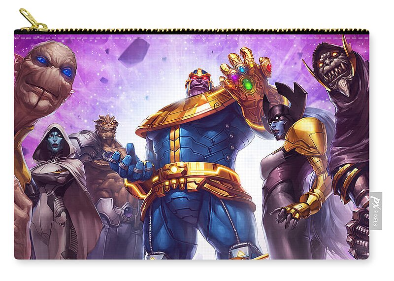 Marvel Future Fight Zip Pouch featuring the digital art MARVEL Future Fight by Maye Loeser