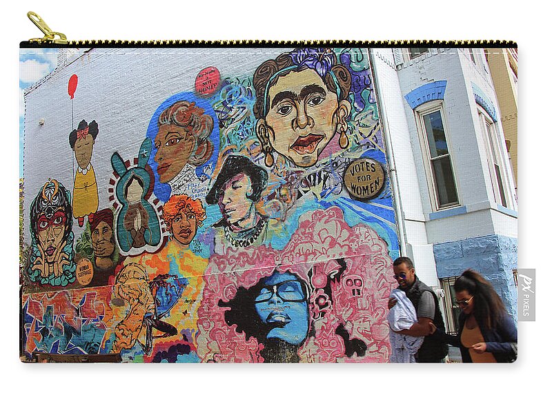 Mary Zip Pouch featuring the photograph Mary Church Terrell Mural by Cora Wandel