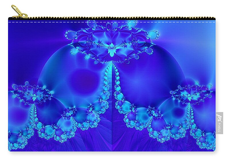 Blessed Mother Zip Pouch featuring the digital art Marys Veil Fractal 60 by Rose Santuci-Sofranko