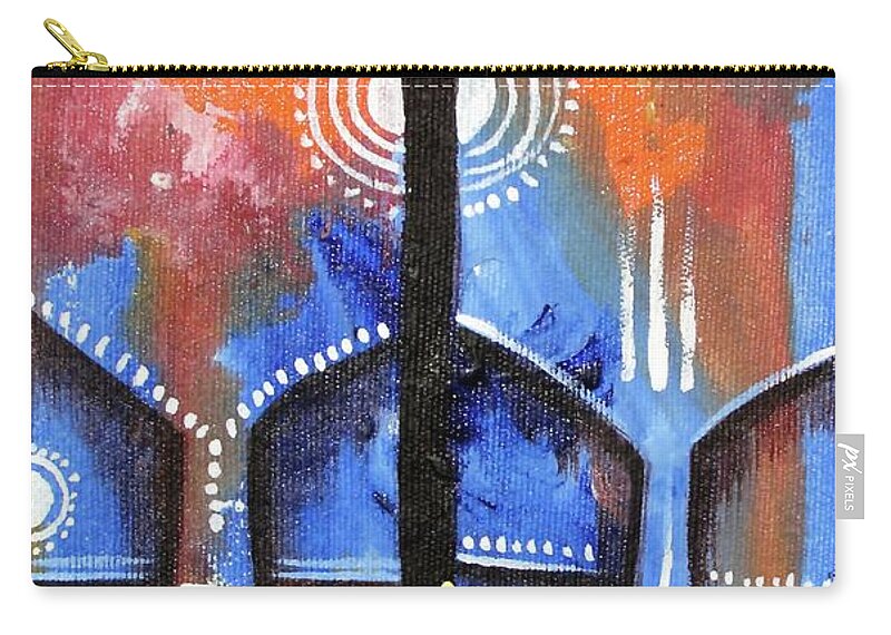 African Art Zip Pouch featuring the painting Mask 2 by Appiah Ntiaw
