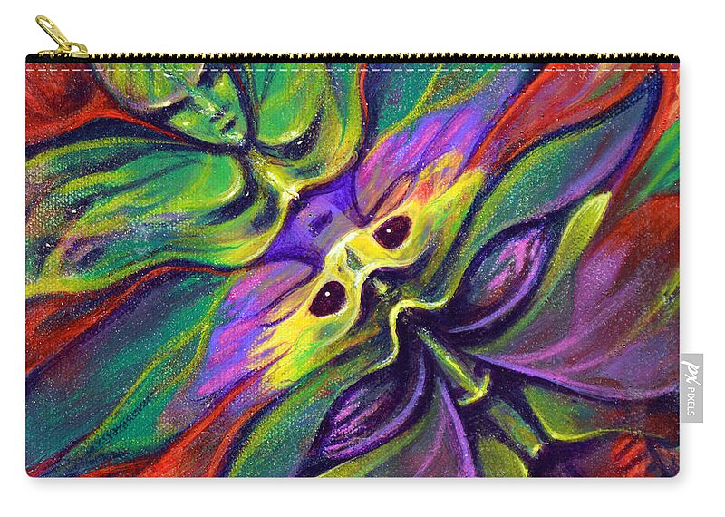 Rorshach Zip Pouch featuring the painting Masqparade 7 by Ricardo Chavez-Mendez