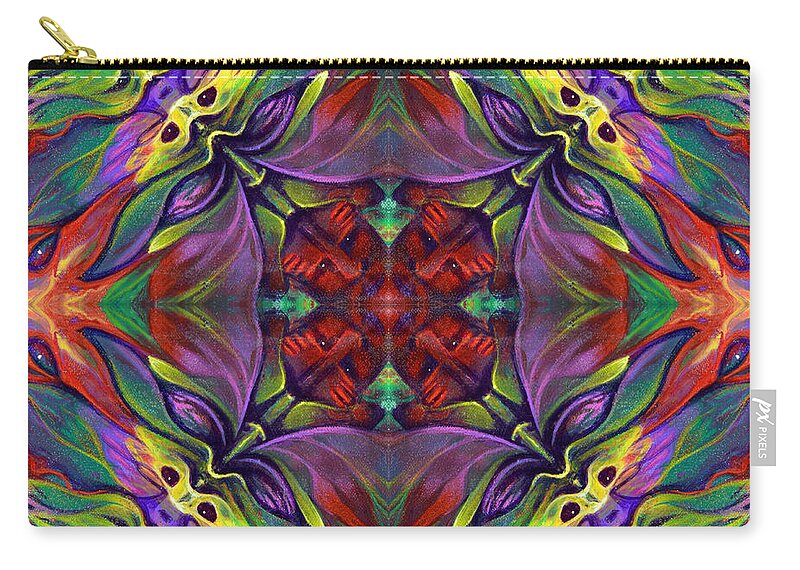 Rorshach Zip Pouch featuring the painting Masqparade Tapestry 7D by Ricardo Chavez-Mendez