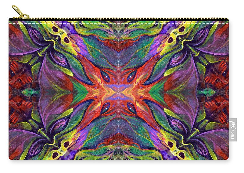 Rorshach Zip Pouch featuring the painting Masqparade Tapestry 7E by Ricardo Chavez-Mendez