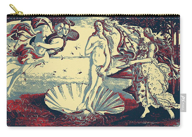 ‘masterpieces Revisited’ Collection By Serge Averbukh Zip Pouch featuring the digital art Masterpieces Revisited - The Birth of Venus by Sandro Botticelli by Serge Averbukh