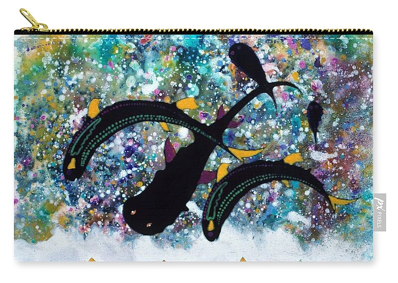 Spiritual Zip Pouch featuring the painting Matastomias by Lee Pantas