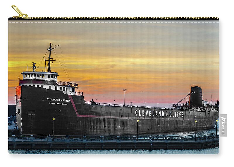 Cleveland Zip Pouch featuring the photograph Mather #3 by Stewart Helberg