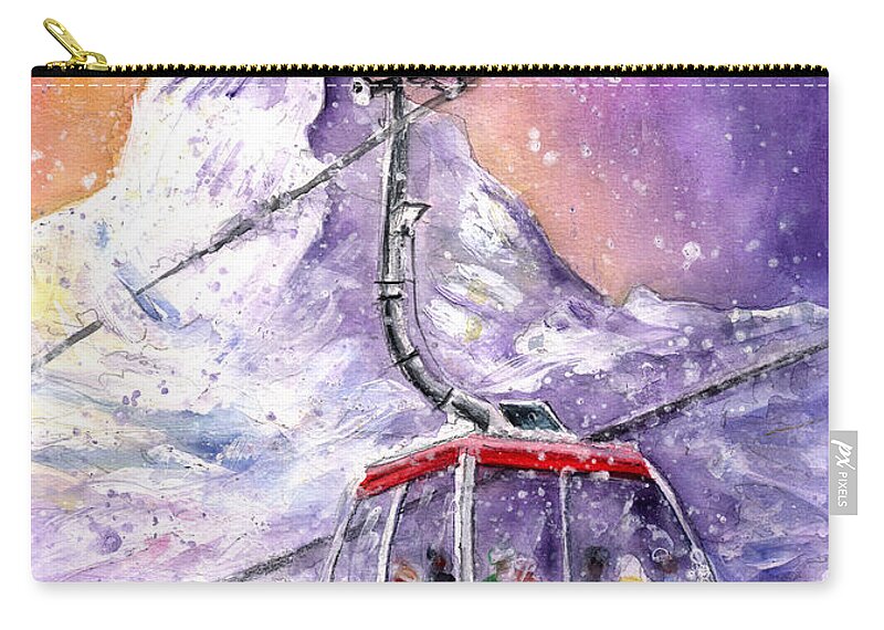 Travel Carry-all Pouch featuring the painting Matterhorn Authentic by Miki De Goodaboom