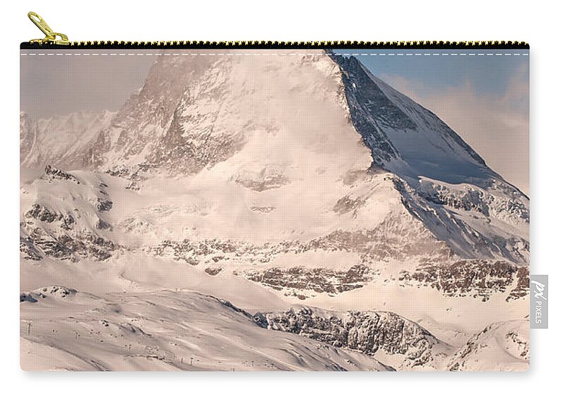 Dent Blanche Zip Pouch featuring the photograph Matterhorn Cervino by Brenda Jacobs
