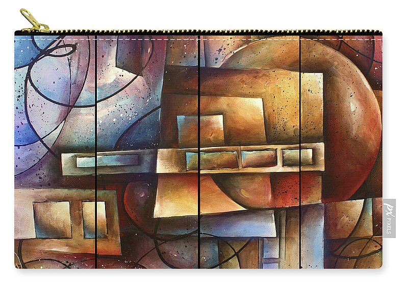 Abstract Zip Pouch featuring the painting 'Matters of Perception' by Michael Lang