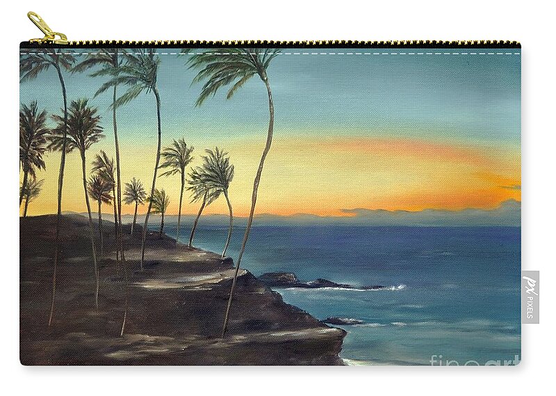 Maui Zip Pouch featuring the painting Maui by Carol Sweetwood