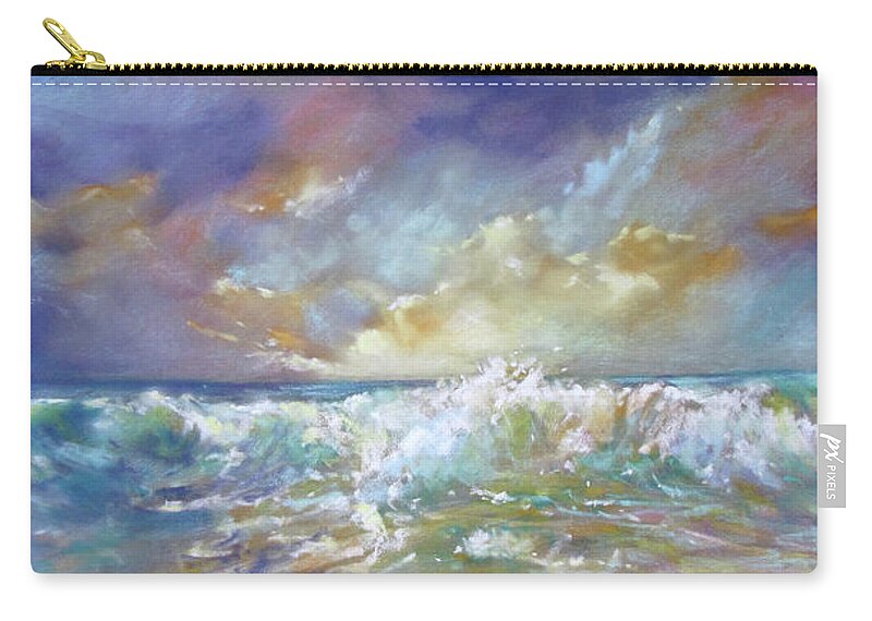Seascape Zip Pouch featuring the painting Maui Riptide by Rae Andrews