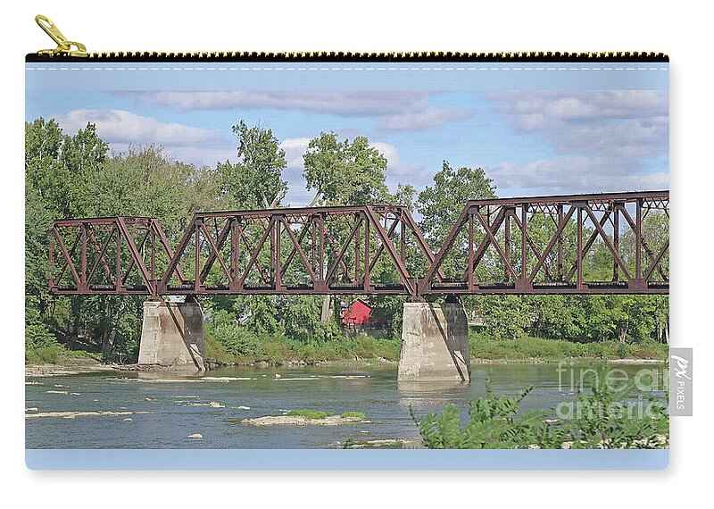 Bridge Zip Pouch featuring the photograph Maumee River Crossing by Ann Horn