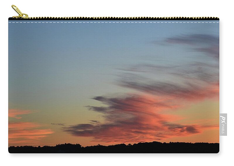 Abstract Zip Pouch featuring the photograph Mauve Clouds In A Blue Sky by Lyle Crump