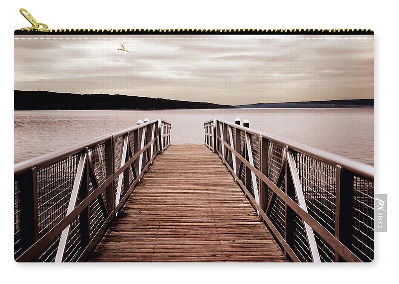 Dock Zip Pouch featuring the photograph Mauve Morning by Jessica Jenney