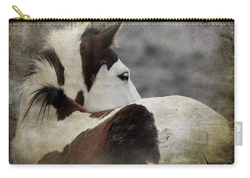 Horses Zip Pouch featuring the photograph Maverick IV by Athena Mckinzie
