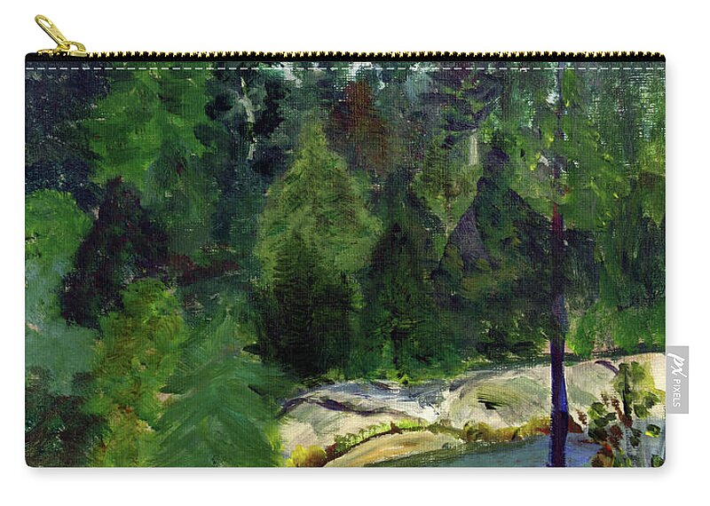 Art Zip Pouch featuring the painting May Pond by Donna Walsh