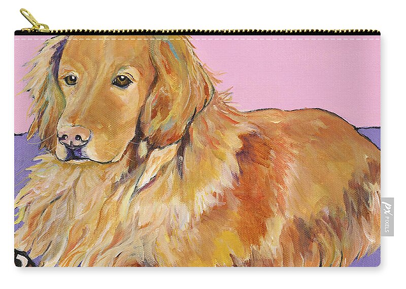 Golden Retriever Carry-all Pouch featuring the painting Maya by Pat Saunders-White
