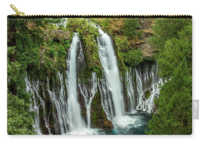 California Zip Pouch featuring the photograph McArthur-Burney Falls by Bill Gallagher