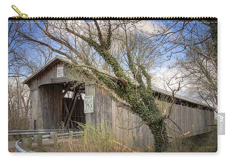 America Carry-all Pouch featuring the photograph McCafferty Covered Bridge by Jack R Perry