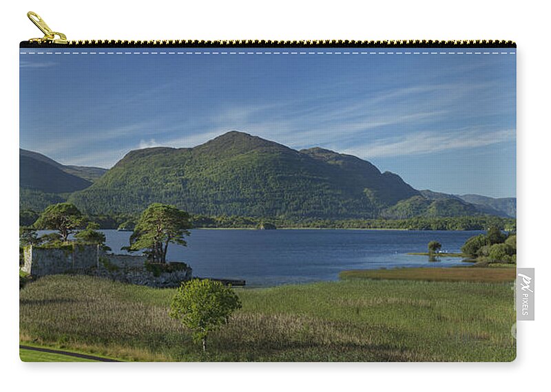 Ireland Zip Pouch featuring the photograph McCarthy Mor Castle on Lough Leane by Brian Jannsen