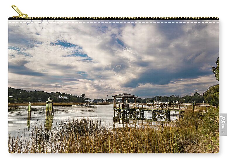 Mcclellanville South Carolina Zip Pouch featuring the photograph McClellanville Intracoastal Charming Landscape by Norma Brandsberg
