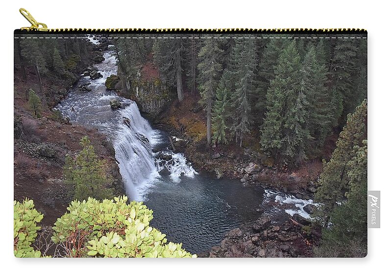 Mccloud Falls Zip Pouch featuring the photograph McCloud River Falls by Maria Jansson