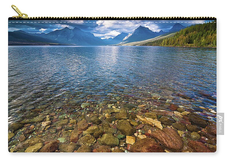 Lake Zip Pouch featuring the photograph McDonald Lake Colors by Greg Nyquist
