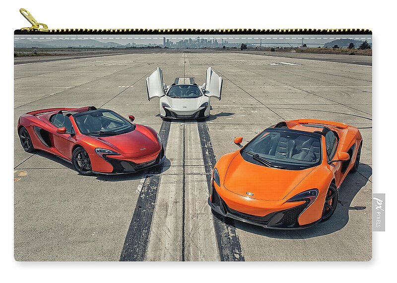 Mclaren Zip Pouch featuring the photograph #McLaren #650S #Party by ItzKirb Photography