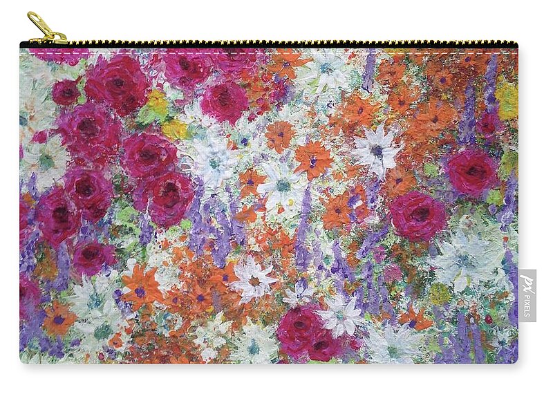 Meadow Zip Pouch featuring the painting Meadow Dreams by Teresa Fry
