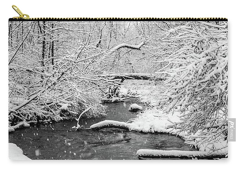 Creek Zip Pouch featuring the photograph Meandering Creek by Dave Niedbala