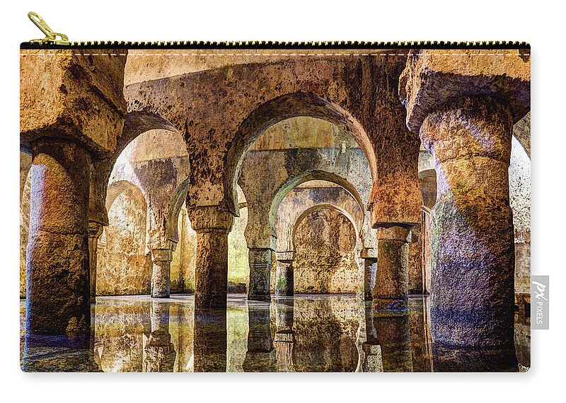 Cistern Carry-all Pouch featuring the photograph Medieval Cistern in Caceres 01 by Weston Westmoreland