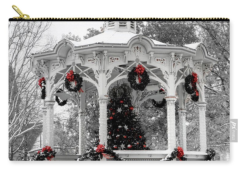 Christmas Carry-all Pouch featuring the photograph Medina Gazebo by Ann Bridges