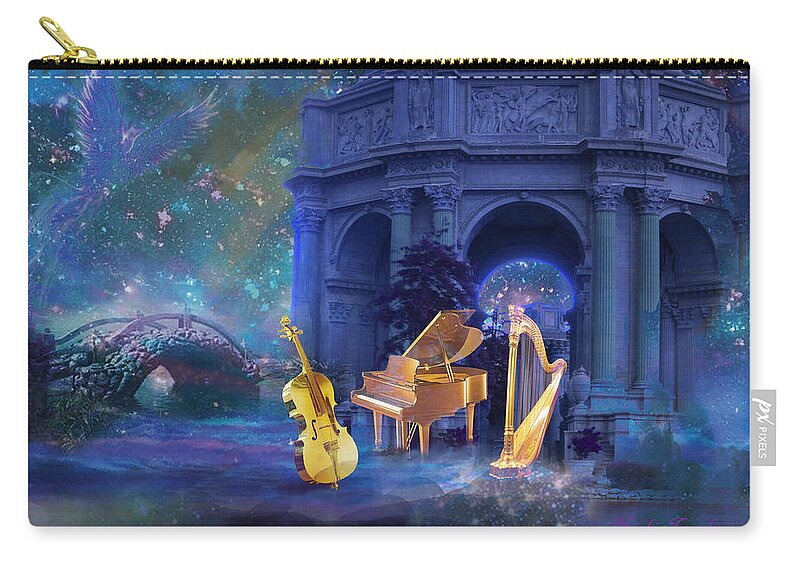 Fantasy Zip Pouch featuring the digital art Meditation 1 by Yuichi Tanabe