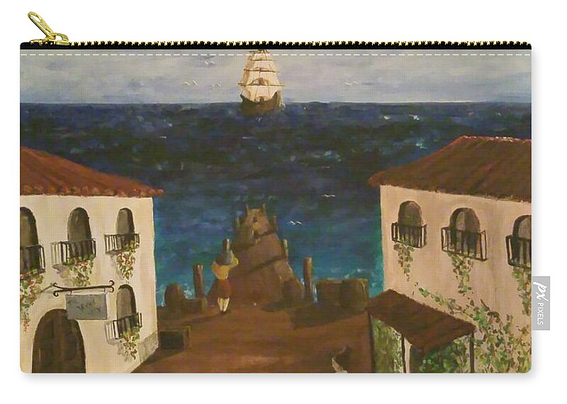  Zip Pouch featuring the painting Mediterranean by Jan Marie