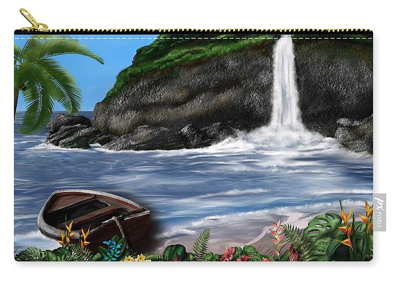 “meet Me At The Beach” Zip Pouch featuring the digital art Meet me at the beach by Mark Taylor