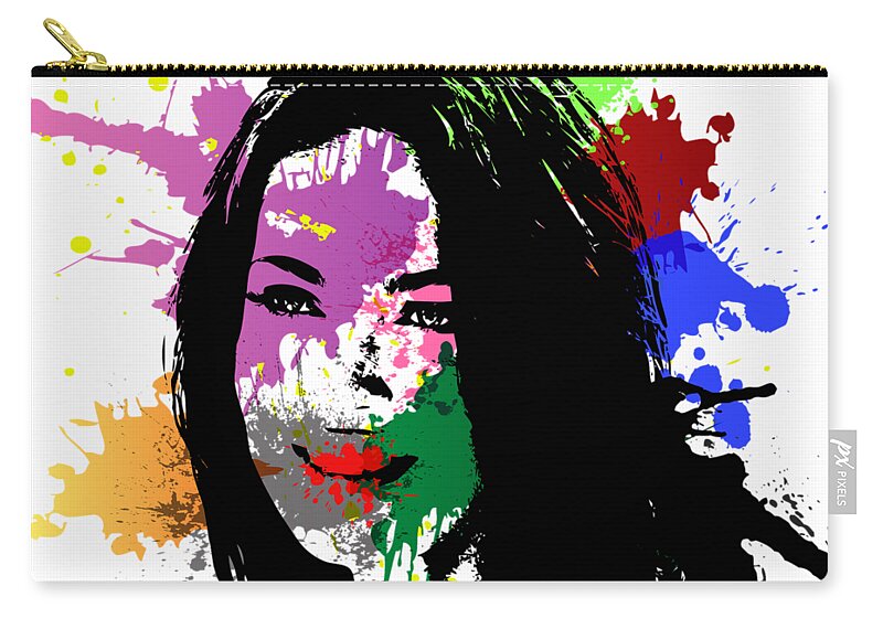 Megan Fox Zip Pouch featuring the digital art Megan Fox Pop Art by Ricky Barnard