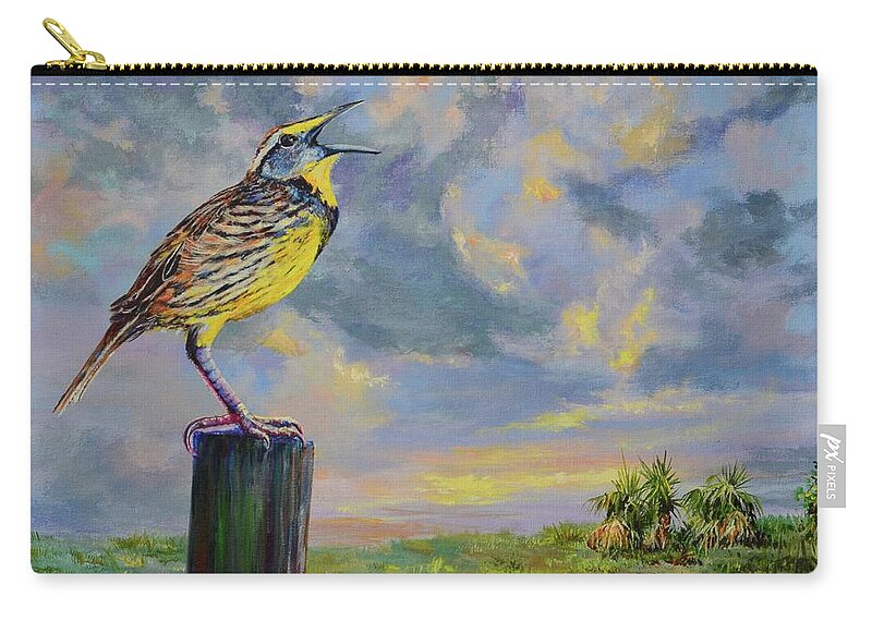 Palms Zip Pouch featuring the painting Melancholy Song by AnnaJo Vahle