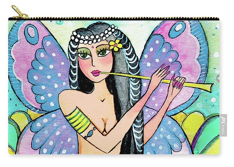 Fairy Dancer Zip Pouch featuring the painting Melody of Asmara by Eva Campbell